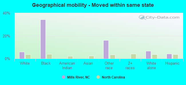 Geographical mobility -  Moved within same state