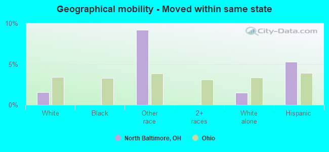 Geographical mobility -  Moved within same state