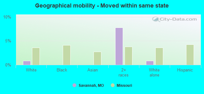 Geographical mobility -  Moved within same state