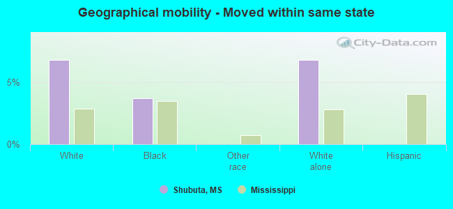 Geographical mobility -  Moved within same state