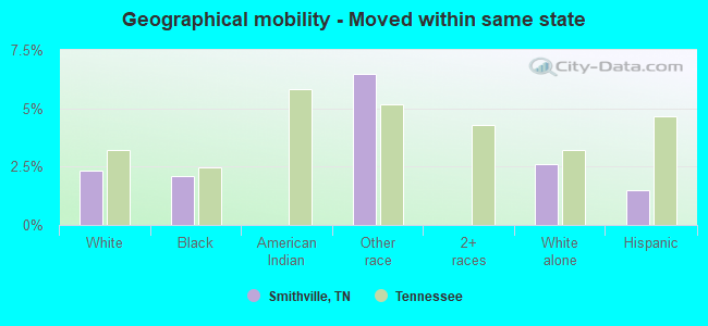 Geographical mobility -  Moved within same state