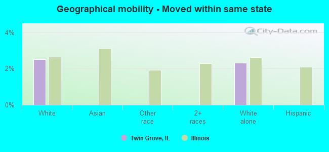 Geographical mobility -  Moved within same state