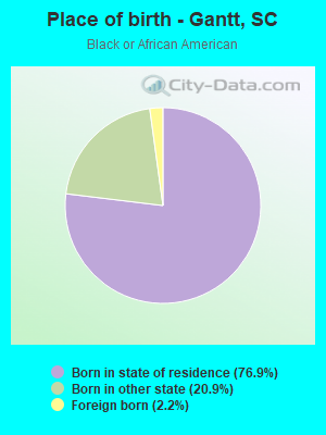 Place of birth - Gantt, SC