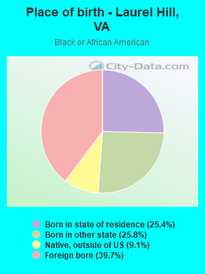 Place of birth - Laurel Hill, VA