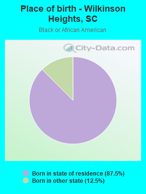 Place of birth - Wilkinson Heights, SC