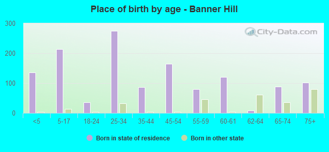 Place of birth by age -  Banner Hill