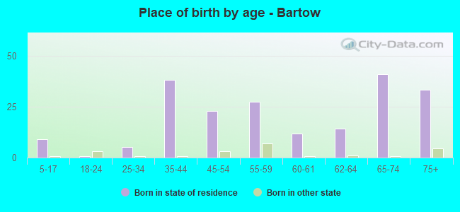 Place of birth by age -  Bartow
