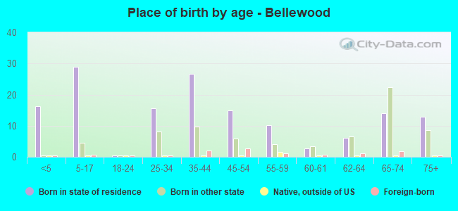 Place of birth by age -  Bellewood