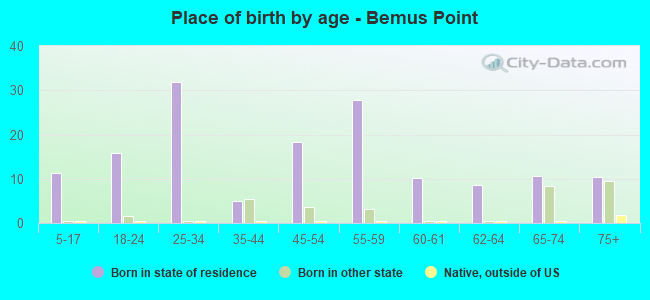 Place of birth by age -  Bemus Point