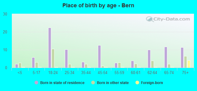 Place of birth by age -  Bern