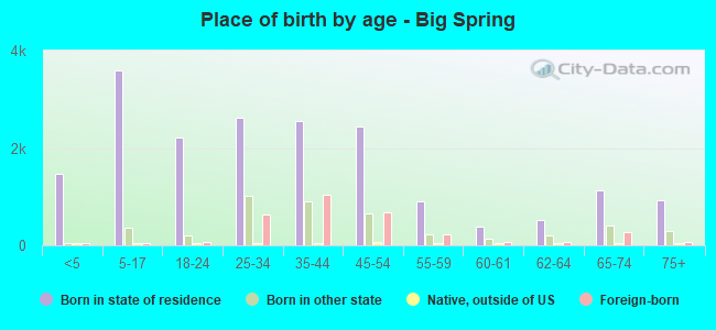 Place of birth by age -  Big Spring