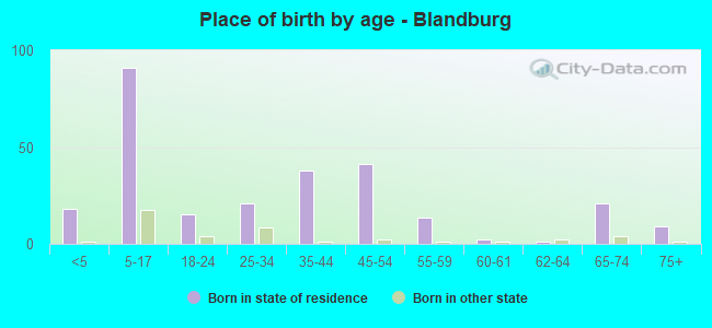 Place of birth by age -  Blandburg