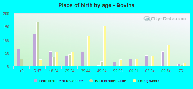 Place of birth by age -  Bovina