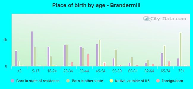 Place of birth by age -  Brandermill