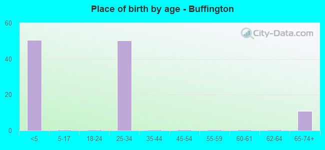 Place of birth by age -  Buffington