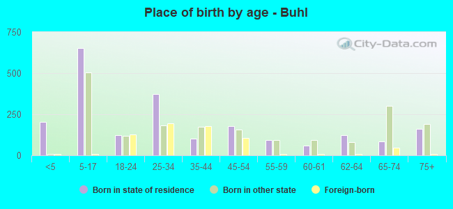 Place of birth by age -  Buhl