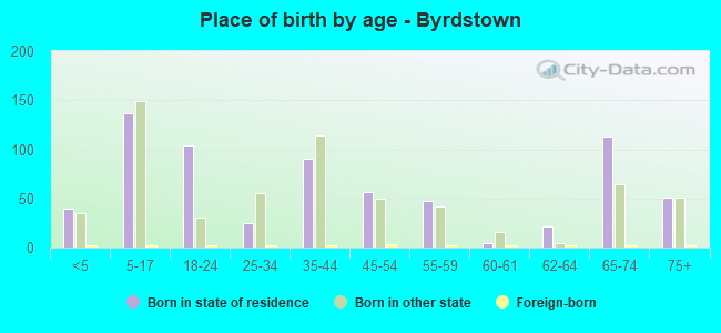 Place of birth by age -  Byrdstown
