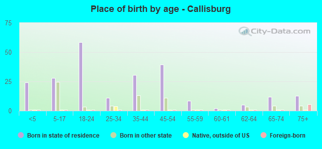 Place of birth by age -  Callisburg