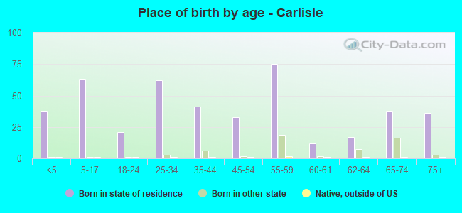 Place of birth by age -  Carlisle