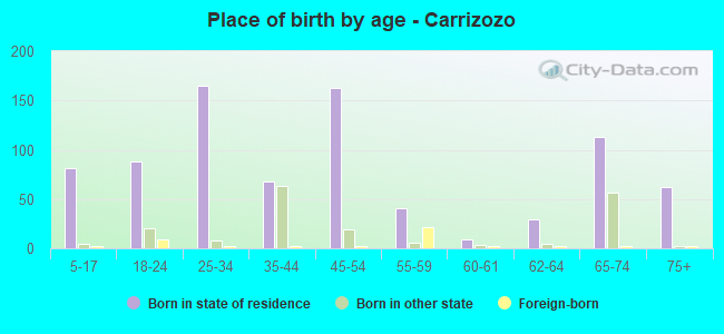 Place of birth by age -  Carrizozo