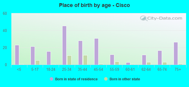 Place of birth by age -  Cisco