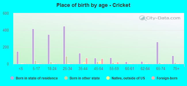 Place of birth by age -  Cricket