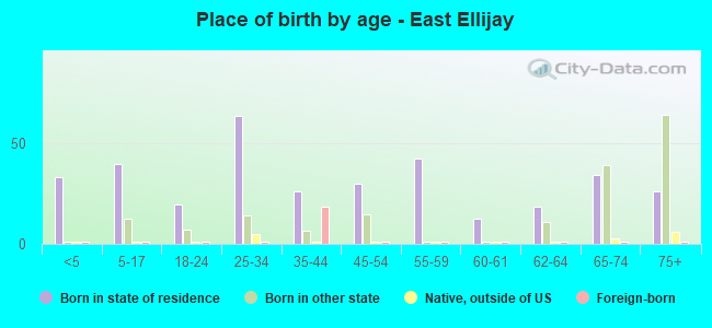 Place of birth by age -  East Ellijay