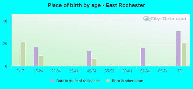Place of birth by age -  East Rochester