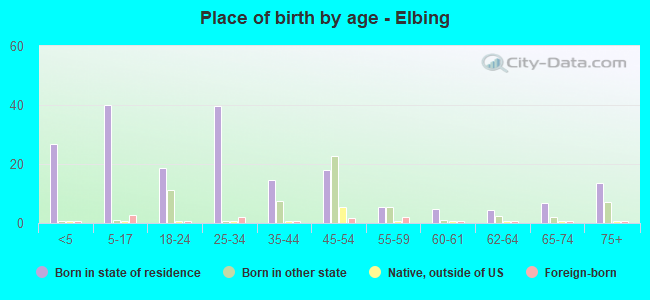 Place of birth by age -  Elbing