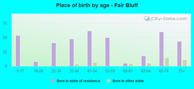 Place of birth by age -  Fair Bluff