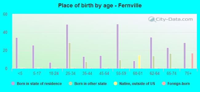 Place of birth by age -  Fernville
