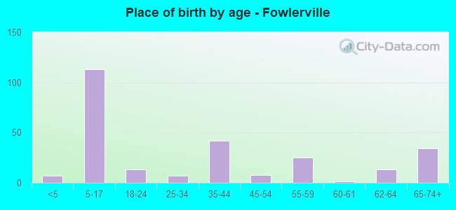 Place of birth by age -  Fowlerville