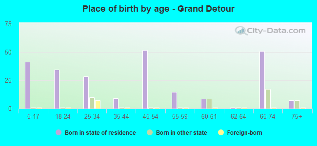 Place of birth by age -  Grand Detour