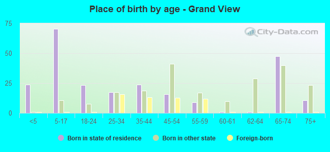 Place of birth by age -  Grand View