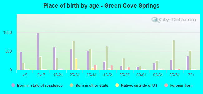 Place of birth by age -  Green Cove Springs