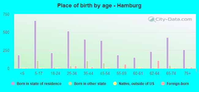 Place of birth by age -  Hamburg