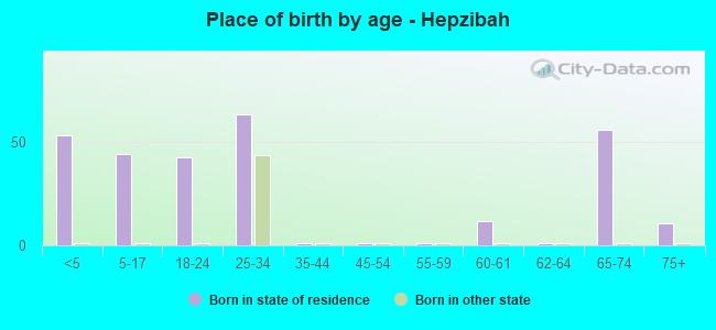 Place of birth by age -  Hepzibah
