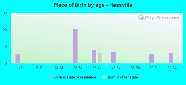 Place of birth by age -  Hessville