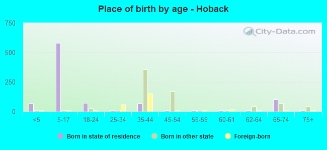 Place of birth by age -  Hoback