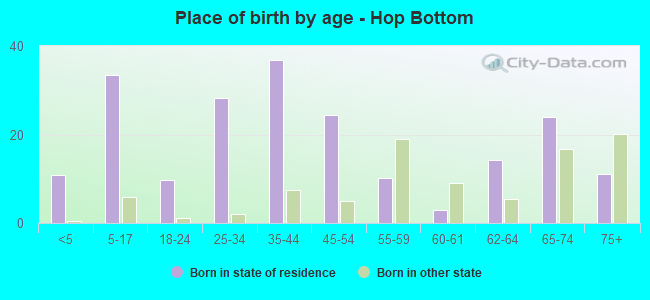 Place of birth by age -  Hop Bottom