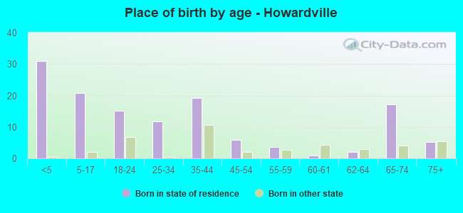 Place of birth by age -  Howardville