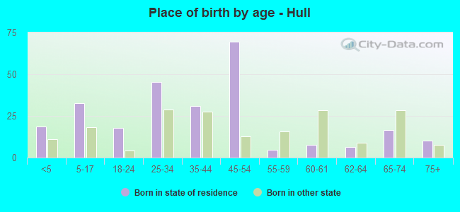 Place of birth by age -  Hull