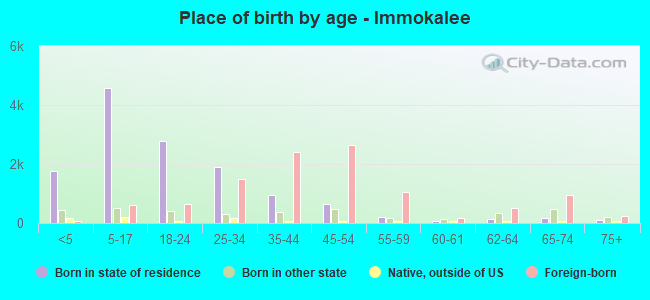 Place of birth by age -  Immokalee