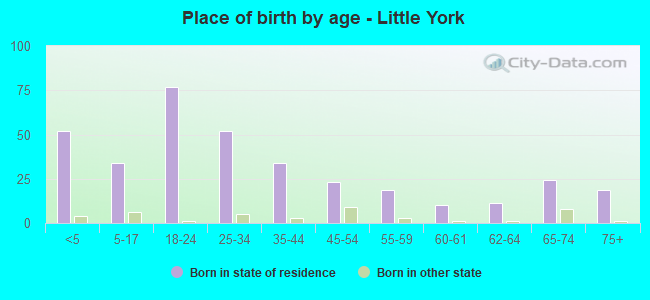 Place of birth by age -  Little York