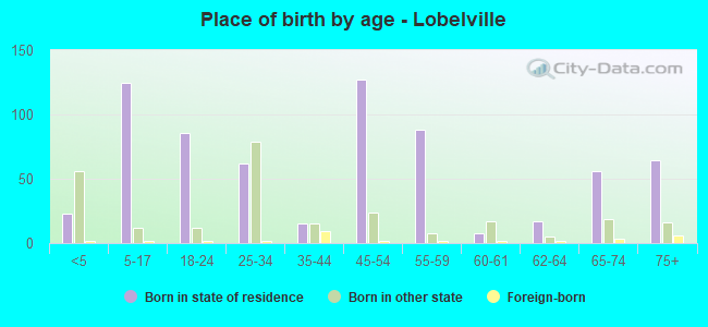 Place of birth by age -  Lobelville