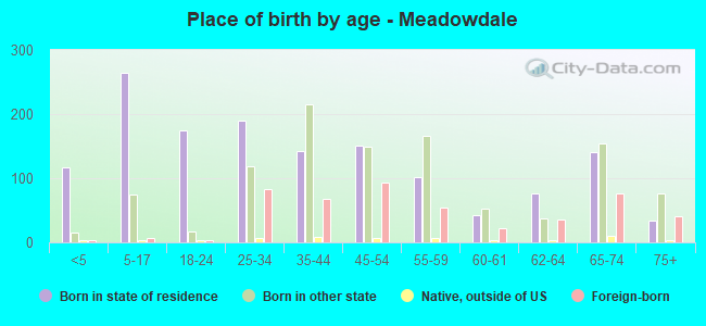 Place of birth by age -  Meadowdale