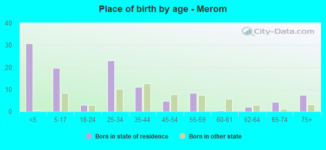 Place of birth by age -  Merom