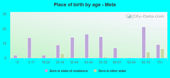 Place of birth by age -  Meta