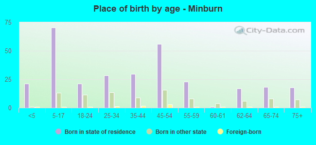 Place of birth by age -  Minburn