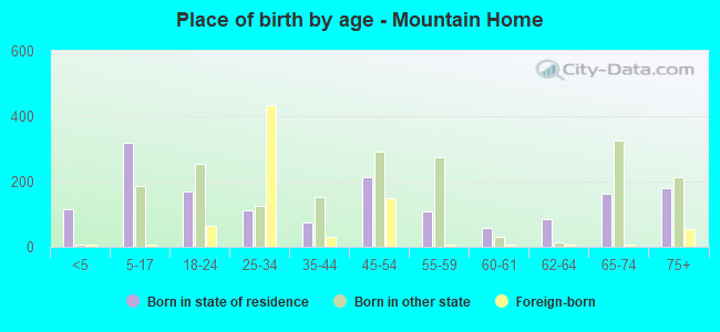 Place of birth by age -  Mountain Home